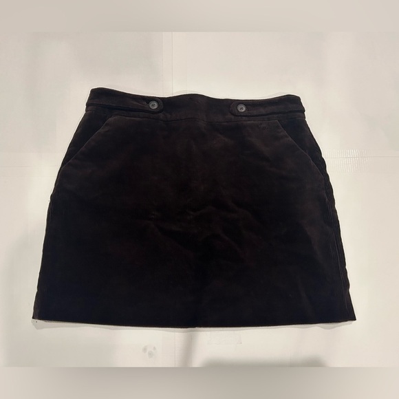 Banana Republic Mini Skirt Women’s 8 Velvet Purple Buttons Zipper Goth Grunge - Picture 1 of 8